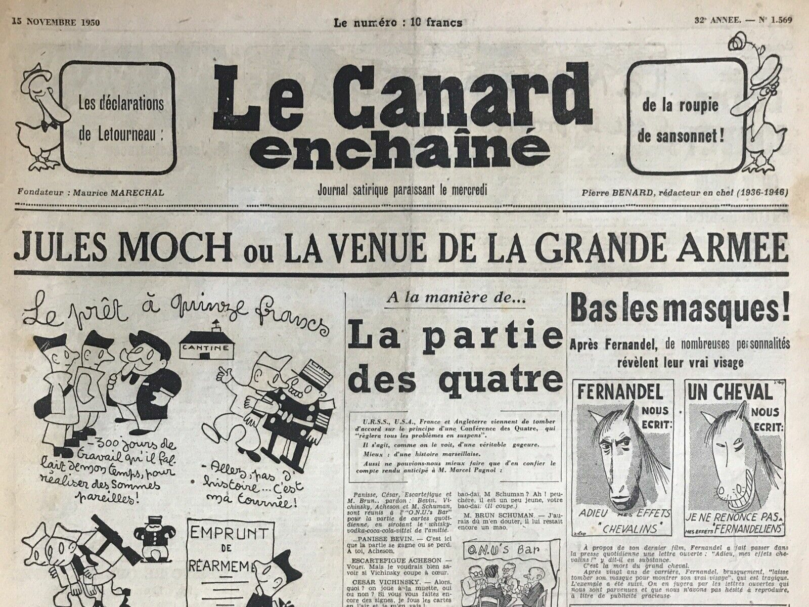 Couac ! | Acheter un Canard | Vente d'Anciens Journaux du Canard Enchaîné. Des Journaux Satiriques de Collection, Historiques & Authentiques de 1916 à 2004 ! | 1569 e1726244838423