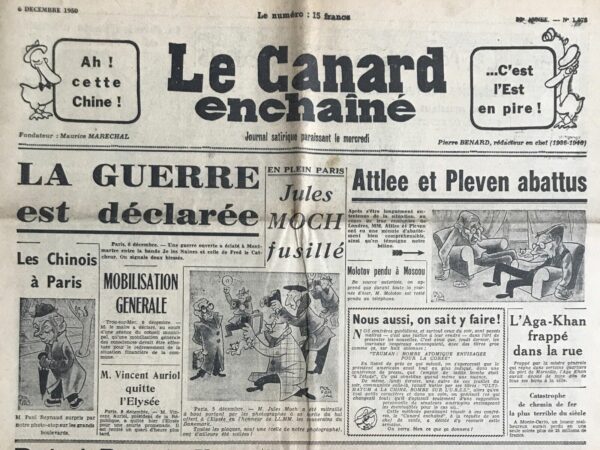 N° 1572 du Canard Enchaîné -  6 Décembre 1950