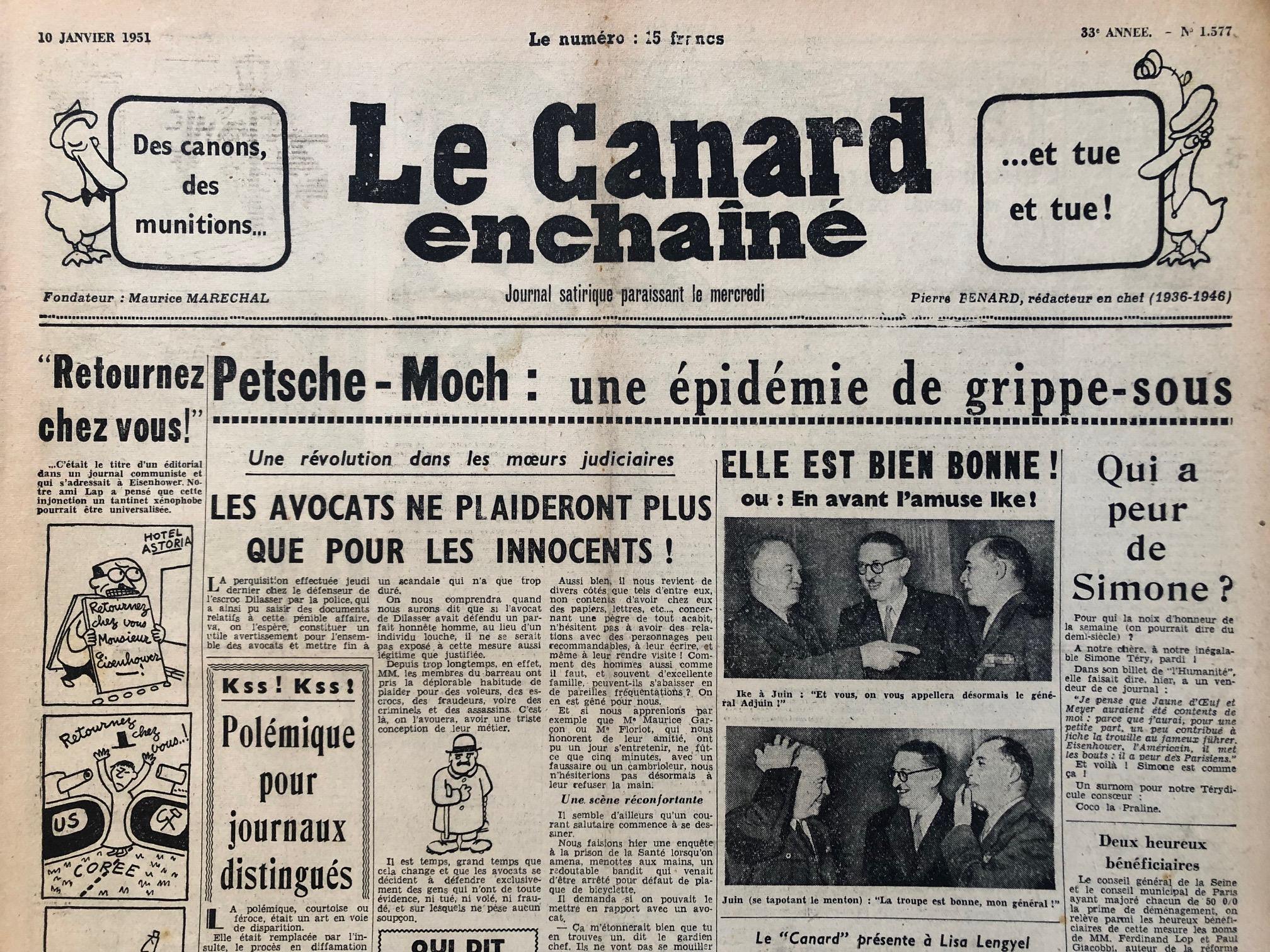 Couac ! | Acheter un Canard | Vente d'Anciens Journaux du Canard Enchaîné. Des Journaux Satiriques de Collection, Historiques & Authentiques de 1916 à 2004 ! | 1577 1