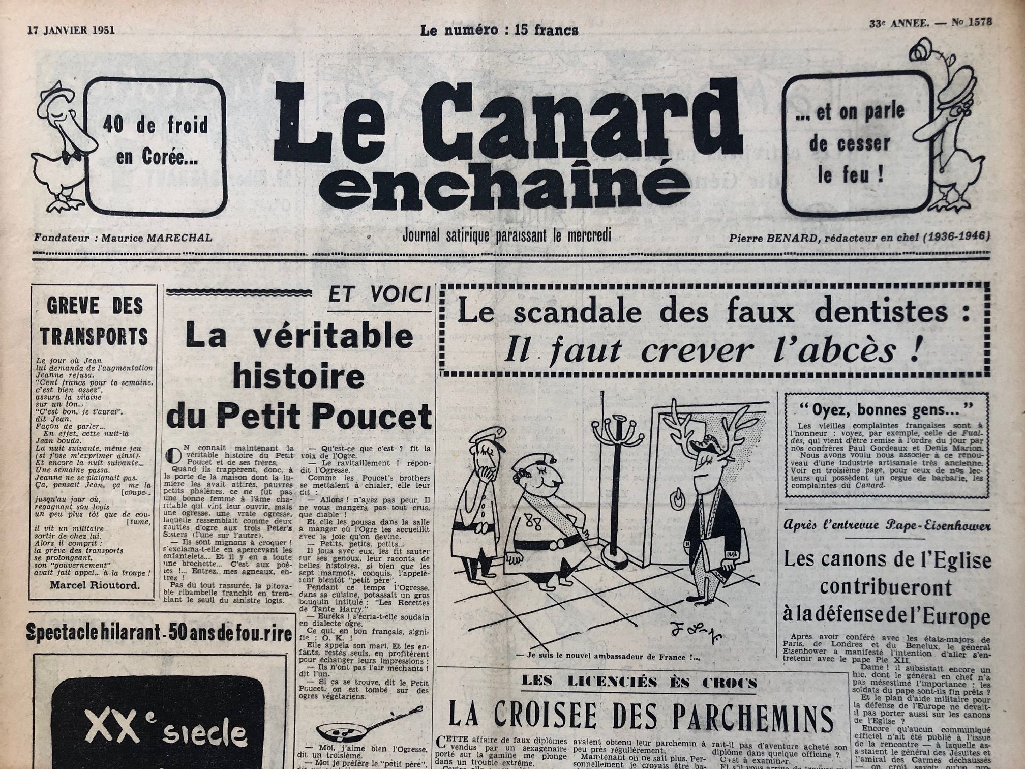 Couac ! | Acheter un Canard | Vente d'Anciens Journaux du Canard Enchaîné. Des Journaux Satiriques de Collection, Historiques & Authentiques de 1916 à 2004 ! | 1578 1