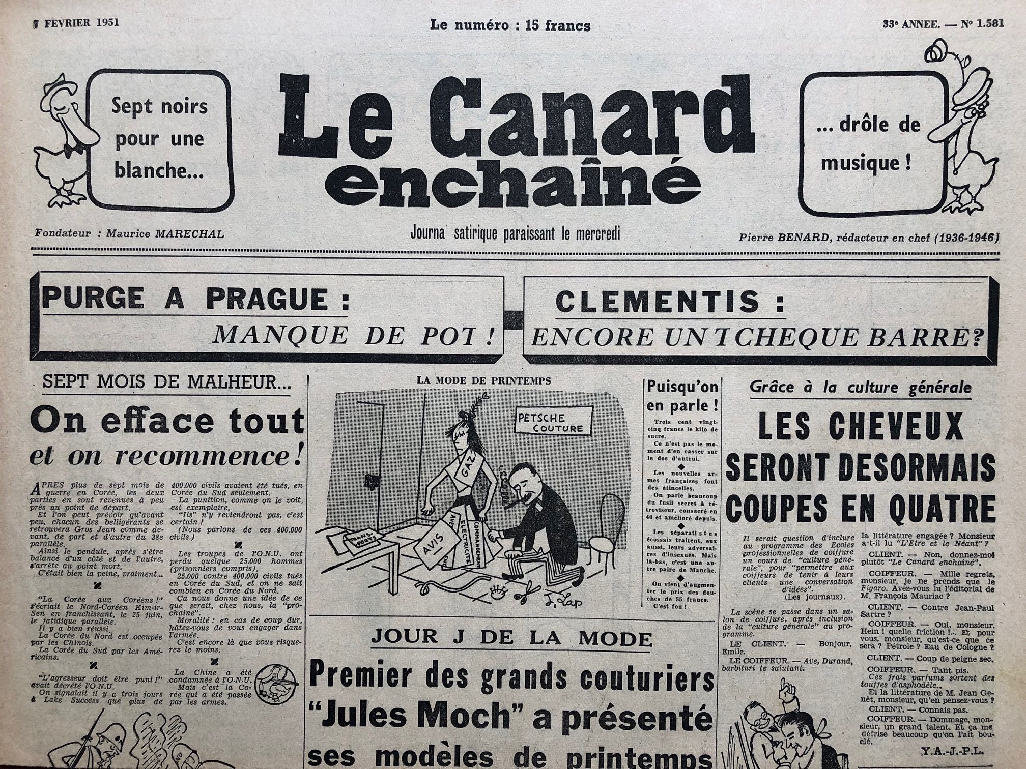 Couac ! | Acheter un Canard | Vente d'Anciens Journaux du Canard Enchaîné. Des Journaux Satiriques de Collection, Historiques & Authentiques de 1916 à 2004 ! | 1581 1