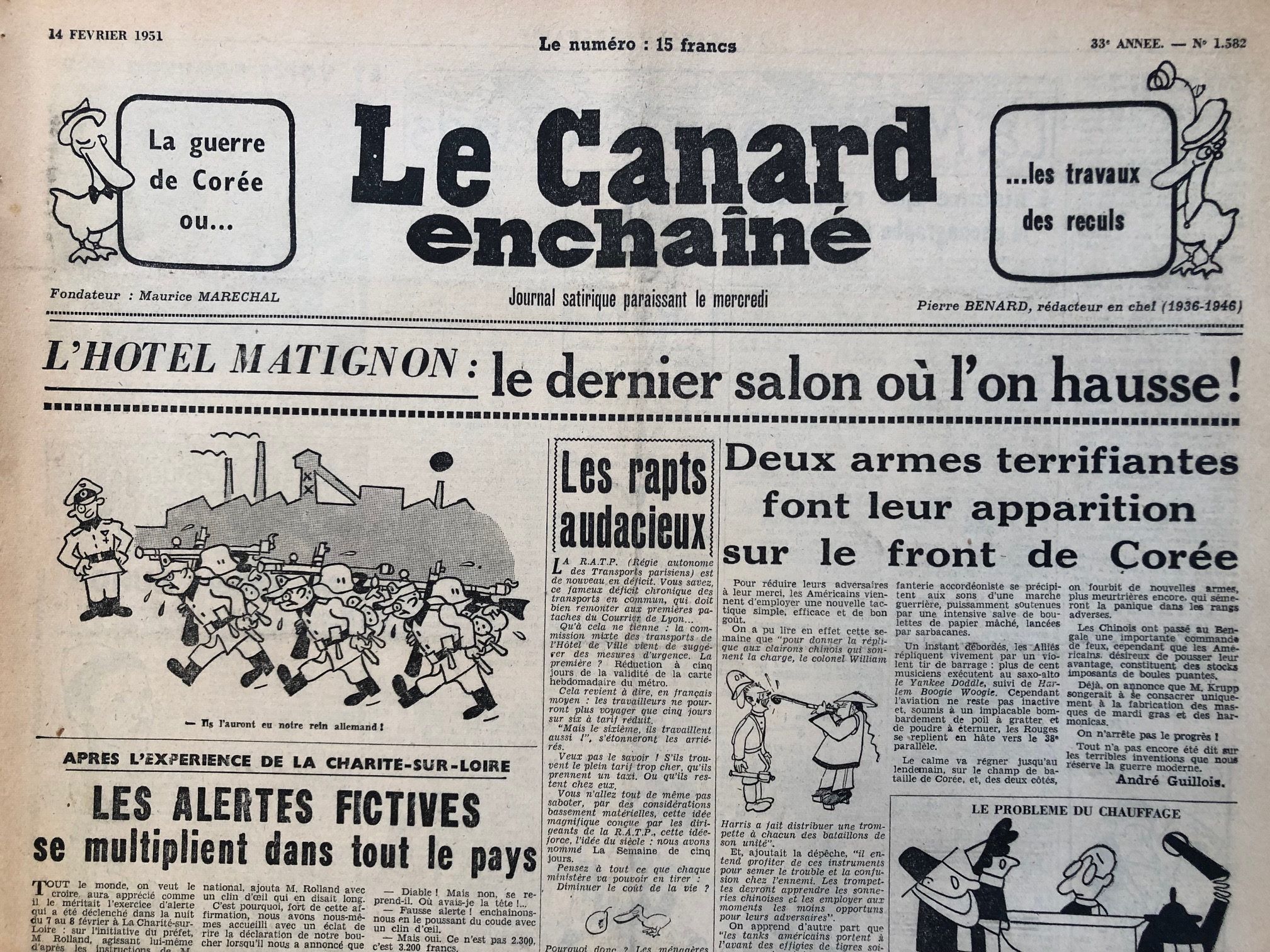 Couac ! | Acheter un Canard | Vente d'Anciens Journaux du Canard Enchaîné. Des Journaux Satiriques de Collection, Historiques & Authentiques de 1916 à 2004 ! | 1582 1