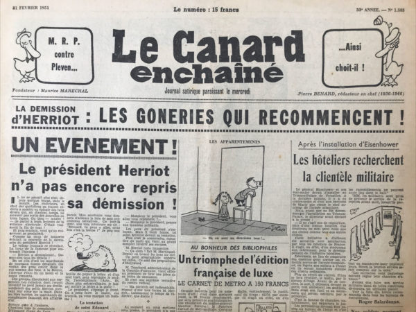 N° 1583 du Canard Enchaîné -  21 Février 1951
