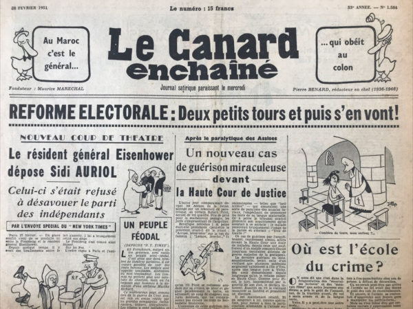 N° 1584 du Canard Enchaîné -  28 Février 1951