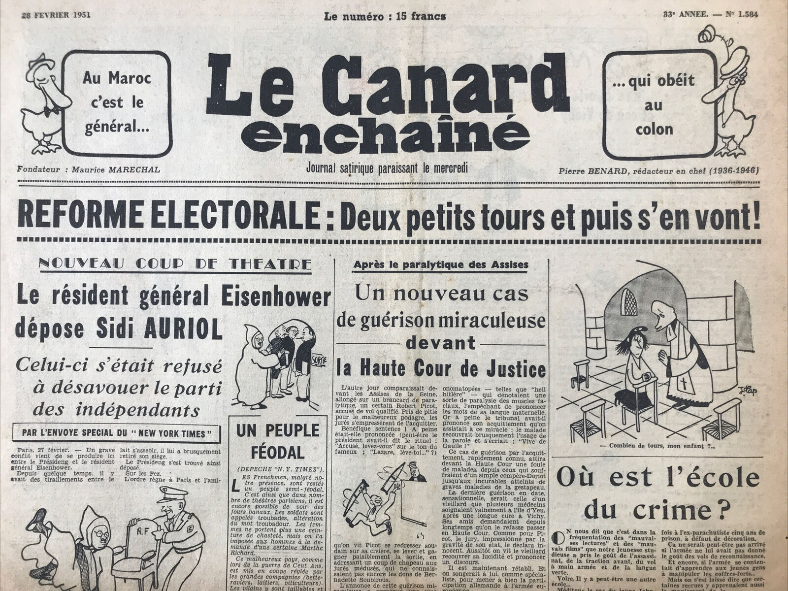 Couac ! | Acheter un Canard | Vente d'Anciens Journaux du Canard Enchaîné. Des Journaux Satiriques de Collection, Historiques & Authentiques de 1916 à 2004 ! | 1584