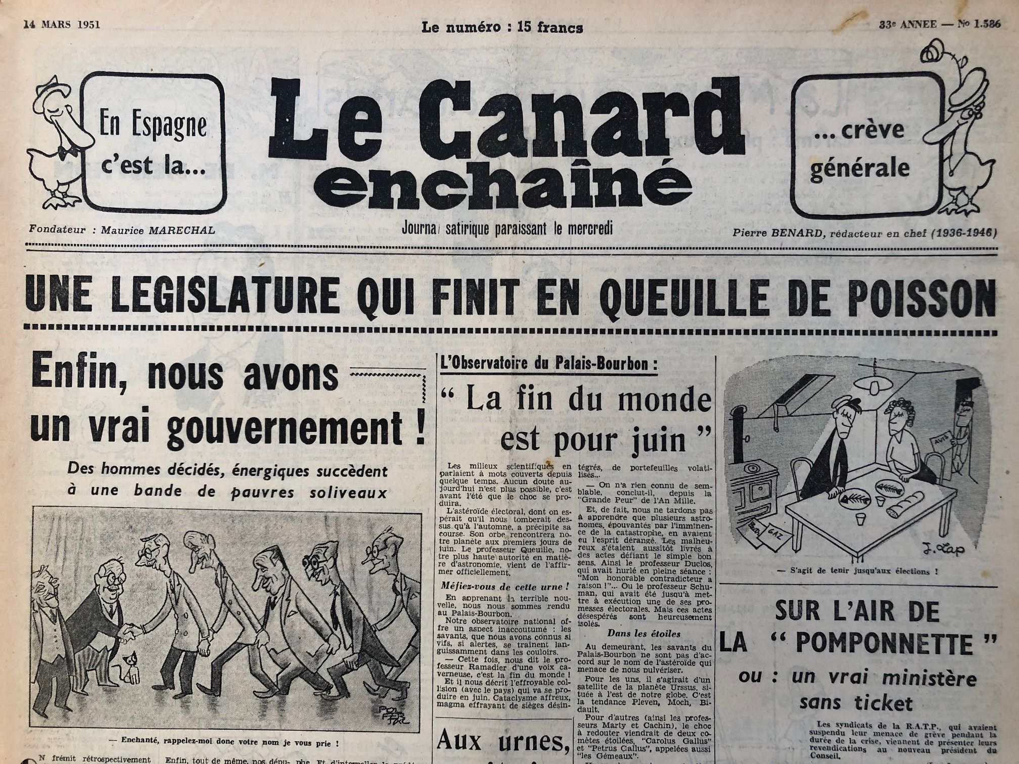 Couac ! | Acheter un Canard | Vente d'Anciens Journaux du Canard Enchaîné. Des Journaux Satiriques de Collection, Historiques & Authentiques de 1916 à 2004 ! | 1586 1