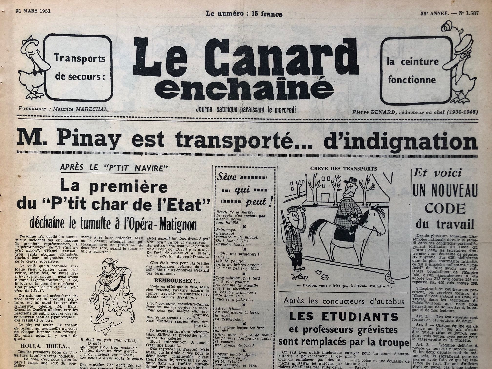 Couac ! | Acheter un Canard | Vente d'Anciens Journaux du Canard Enchaîné. Des Journaux Satiriques de Collection, Historiques & Authentiques de 1916 à 2004 ! | 1587 1