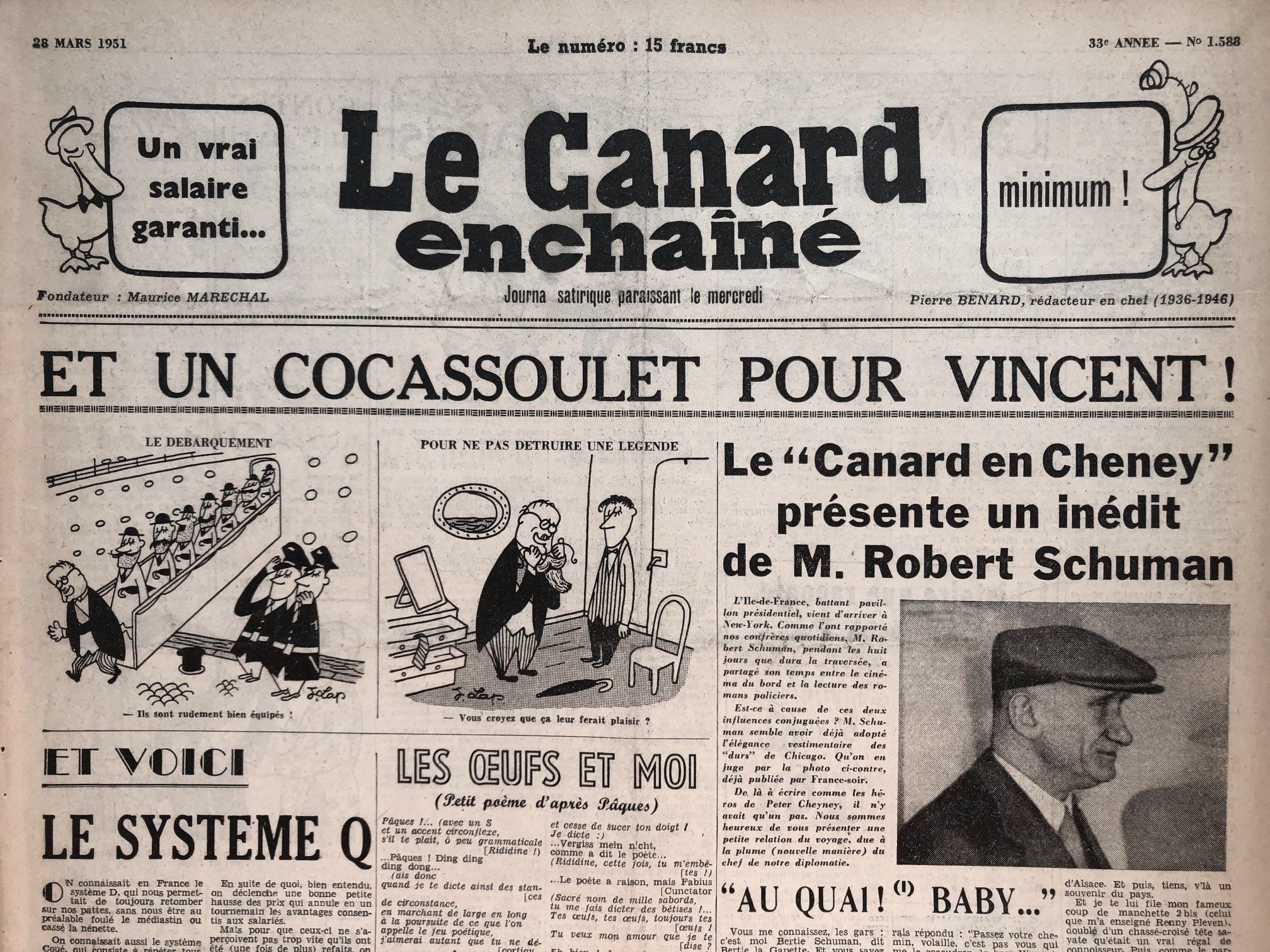 Couac ! | Acheter un Canard | Vente d'Anciens Journaux du Canard Enchaîné. Des Journaux Satiriques de Collection, Historiques & Authentiques de 1916 à 2004 ! | 1588 1