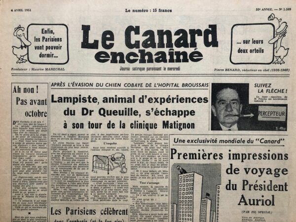 N° 1589 du Canard Enchaîné -  4 Avril 1951