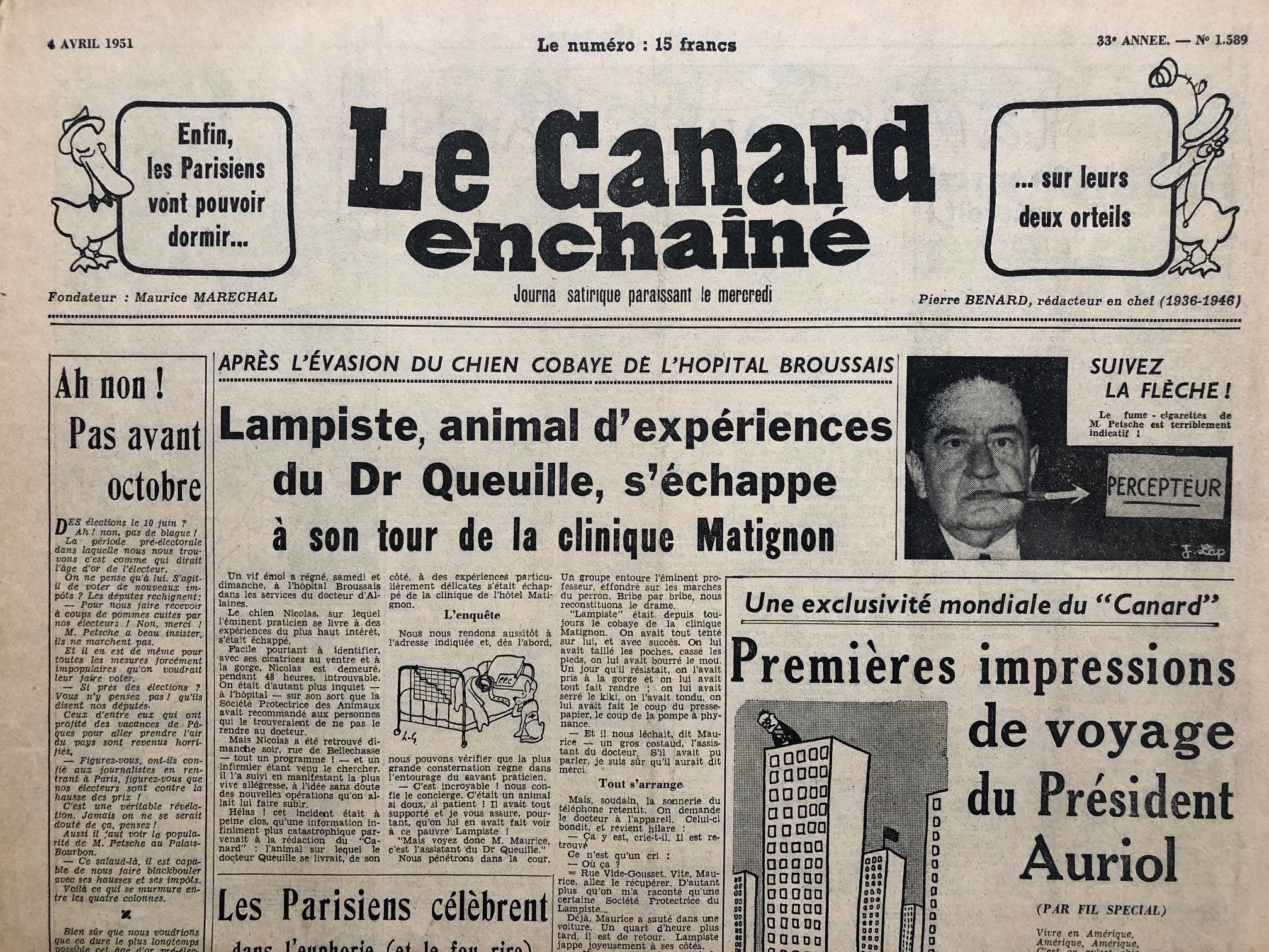Couac ! | Acheter un Canard | Vente d'Anciens Journaux du Canard Enchaîné. Des Journaux Satiriques de Collection, Historiques & Authentiques de 1916 à 2004 ! | 1589 1