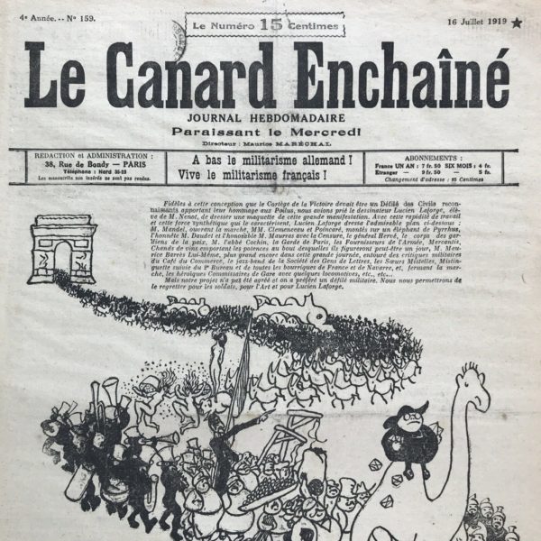 N° 159 du Canard Enchaîné -  16 Juillet 1919