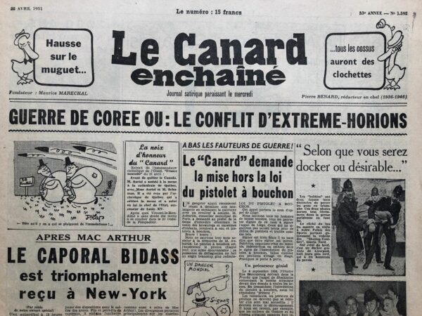 N° 1592 du Canard Enchaîné -  25 Avril 1951
