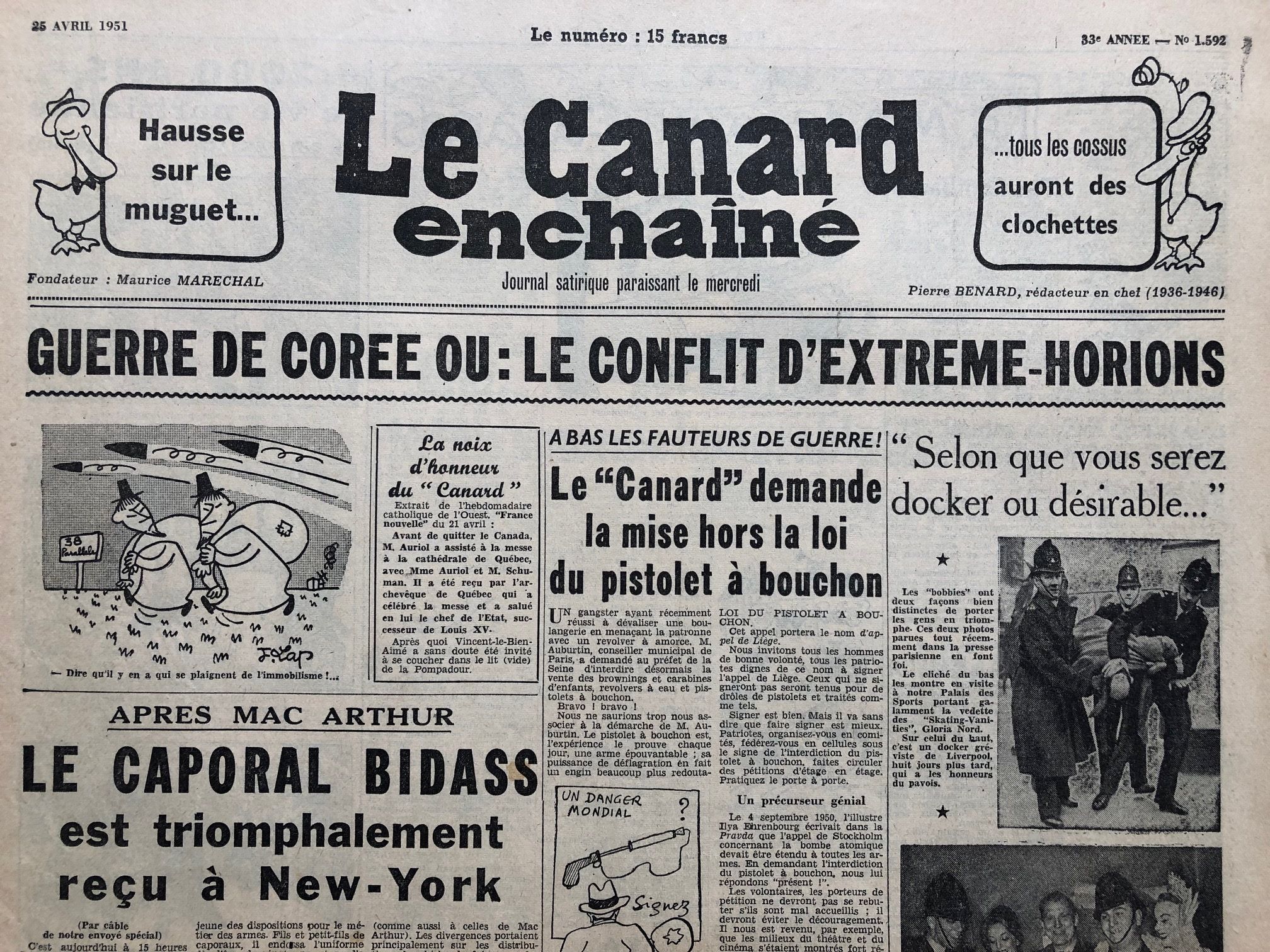 Couac ! | Acheter un Canard | Vente d'Anciens Journaux du Canard Enchaîné. Des Journaux Satiriques de Collection, Historiques & Authentiques de 1916 à 2004 ! | 1592 1