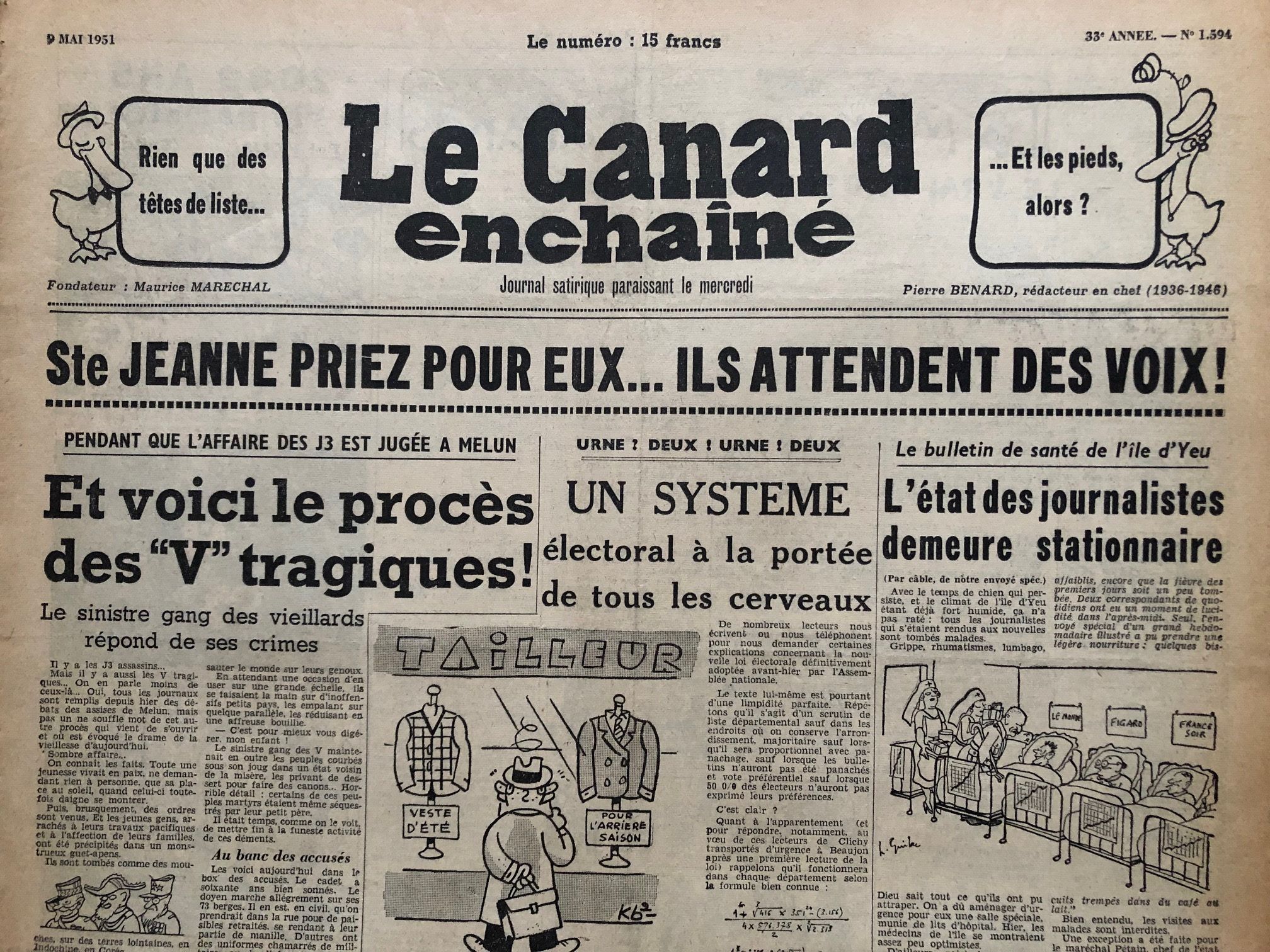 Couac ! | Acheter un Canard | Vente d'Anciens Journaux du Canard Enchaîné. Des Journaux Satiriques de Collection, Historiques & Authentiques de 1916 à 2004 ! | 1594 1