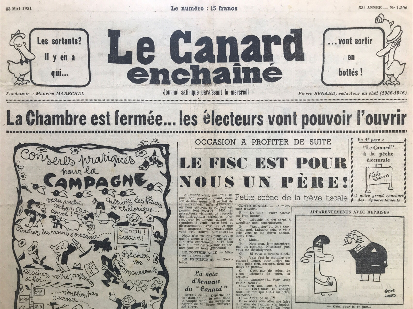 Couac ! | Acheter un Canard | Vente d'Anciens Journaux du Canard Enchaîné. Des Journaux Satiriques de Collection, Historiques & Authentiques de 1916 à 2004 ! | 1596