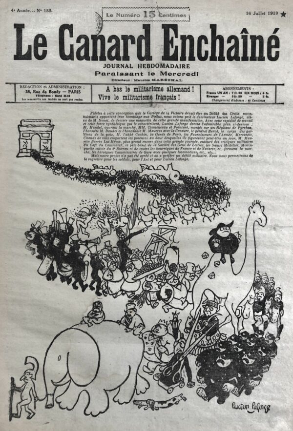 N° 159 du Canard Enchaîné -  16 Juillet 1919