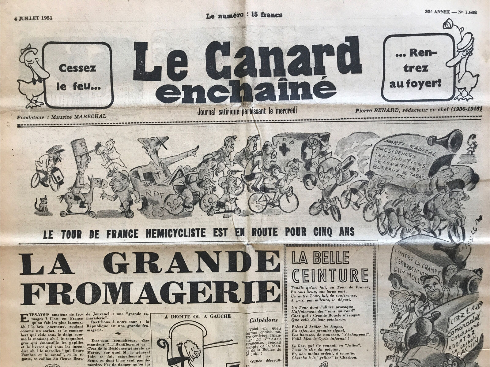 Couac ! | Acheter un Canard | Vente d'Anciens Journaux du Canard Enchaîné. Des Journaux Satiriques de Collection, Historiques & Authentiques de 1916 à 2004 ! | 1602
