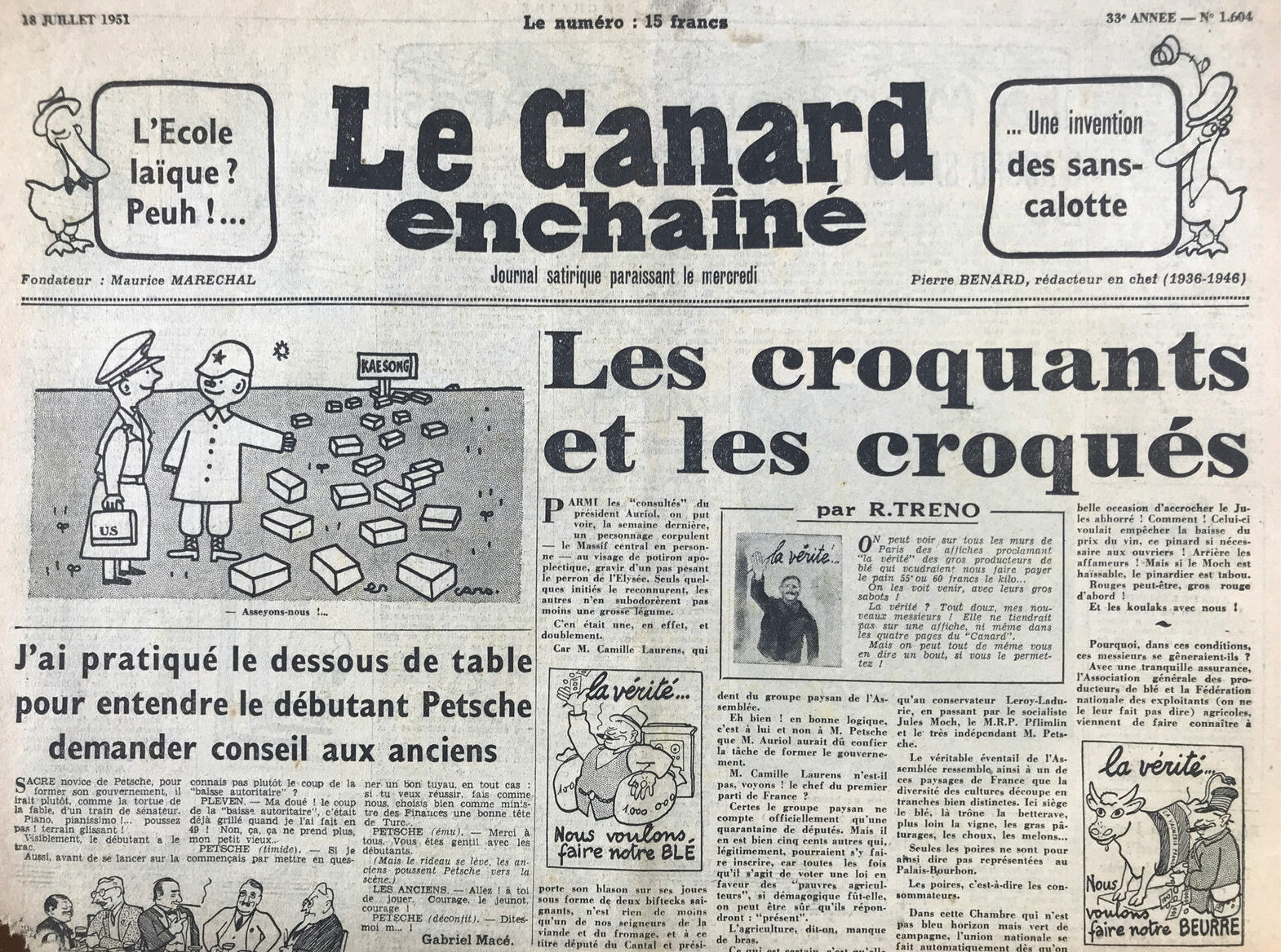 Couac ! | Acheter un Canard | Vente d'Anciens Journaux du Canard Enchaîné. Des Journaux Satiriques de Collection, Historiques & Authentiques de 1916 à 2004 ! | 1604 e1696560511799