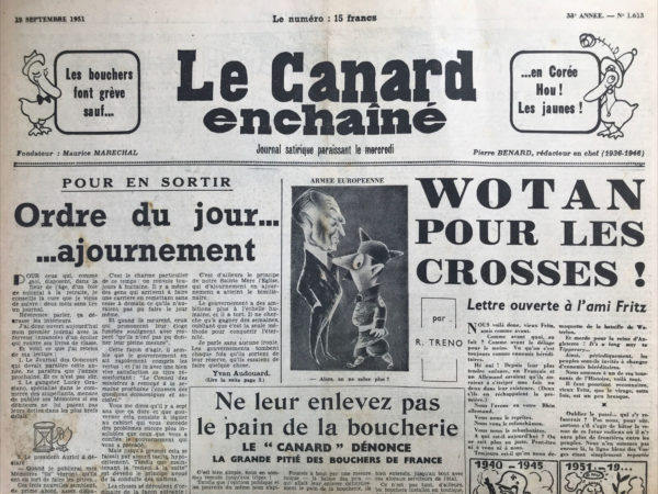 N° 1613 du Canard Enchaîné -  19 Septembre 1951
