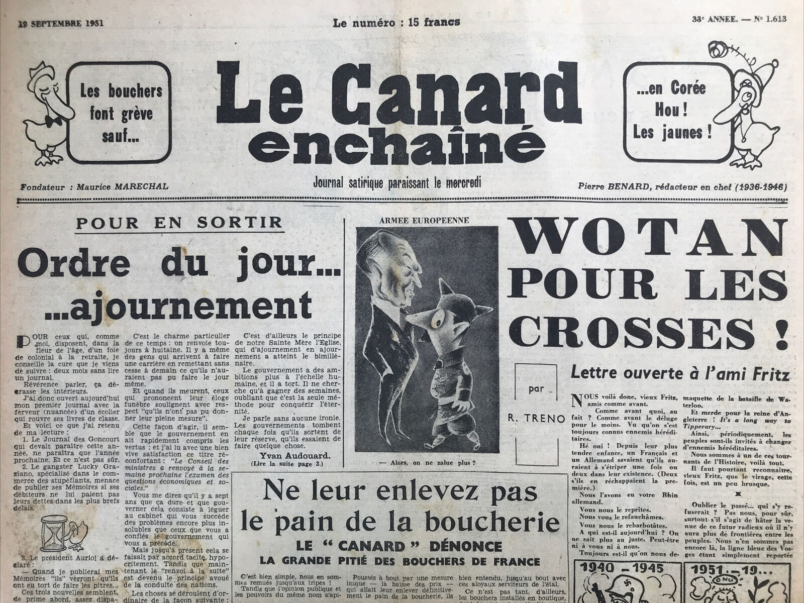 Couac ! | Acheter un Canard | Vente d'Anciens Journaux du Canard Enchaîné. Des Journaux Satiriques de Collection, Historiques & Authentiques de 1916 à 2004 ! | 1613