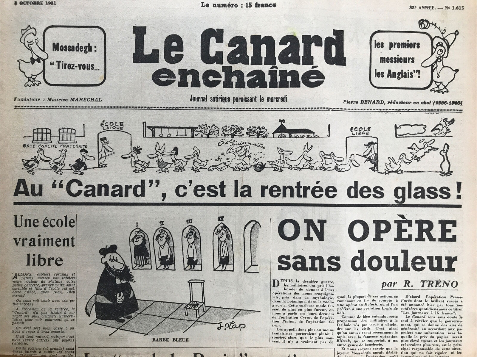 Couac ! | Acheter un Canard | Vente d'Anciens Journaux du Canard Enchaîné. Des Journaux Satiriques de Collection, Historiques & Authentiques de 1916 à 2004 ! | 1615