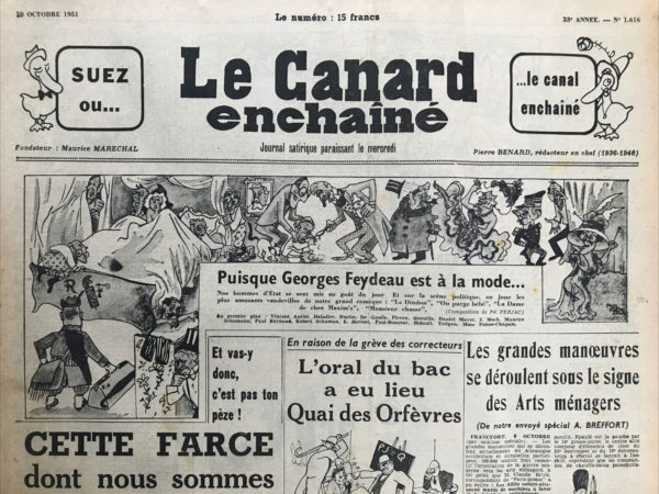 N° 1616 du Canard Enchaîné -  10 Octobre 1951