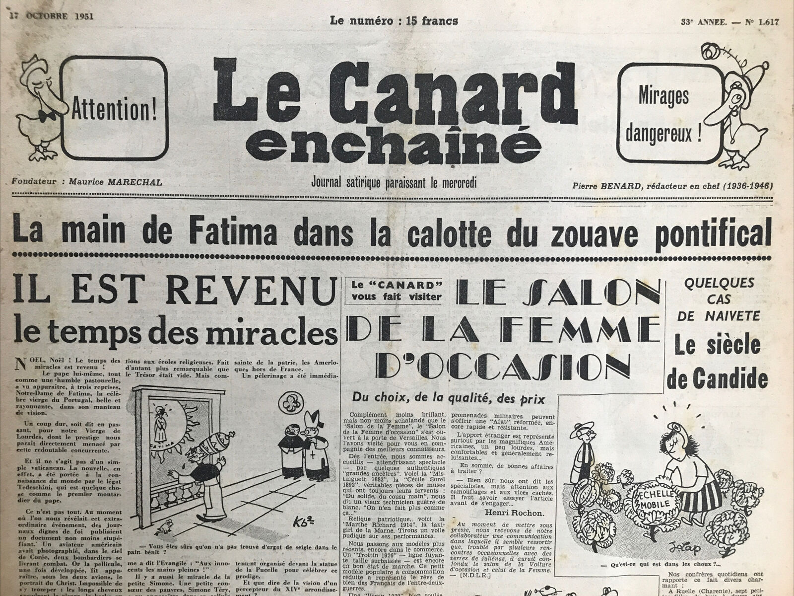 Couac ! | Acheter un Canard | Vente d'Anciens Journaux du Canard Enchaîné. Des Journaux Satiriques de Collection, Historiques & Authentiques de 1916 à 2004 ! | 1617