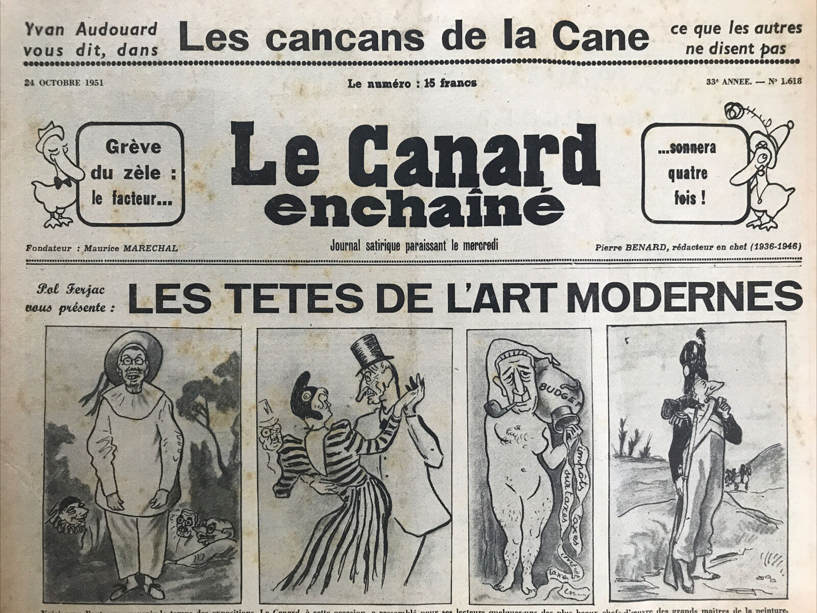 Couac ! | Acheter un Canard | Vente d'Anciens Journaux du Canard Enchaîné. Des Journaux Satiriques de Collection, Historiques & Authentiques de 1916 à 2004 ! | 1618
