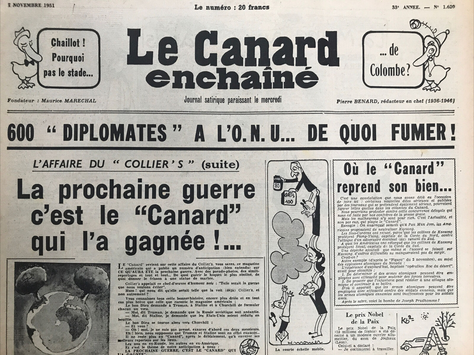 Couac ! | Acheter un Canard | Vente d'Anciens Journaux du Canard Enchaîné. Des Journaux Satiriques de Collection, Historiques & Authentiques de 1916 à 2004 ! | 1620