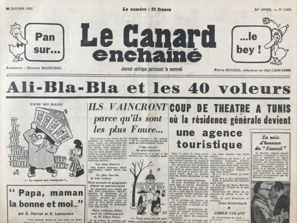 N° 1631 du Canard Enchaîné -  23 Janvier 1952
