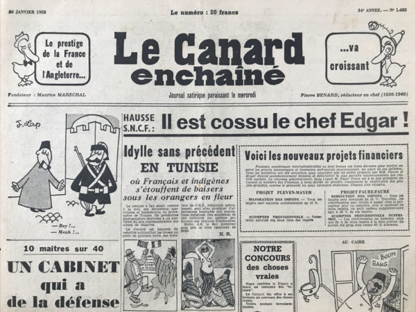 N° 1632 du Canard Enchaîné -  30 Janvier 1952