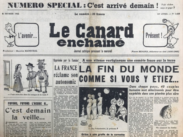 N° 1633 du Canard Enchaîné -  6 Février 1952