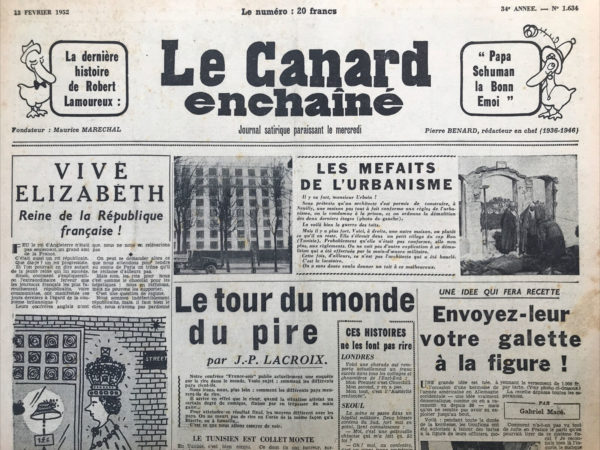 N° 1634 du Canard Enchaîné -  13 Février 1952