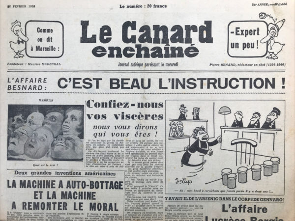 N° 1636 du Canard Enchaîné -  27 Février 1952