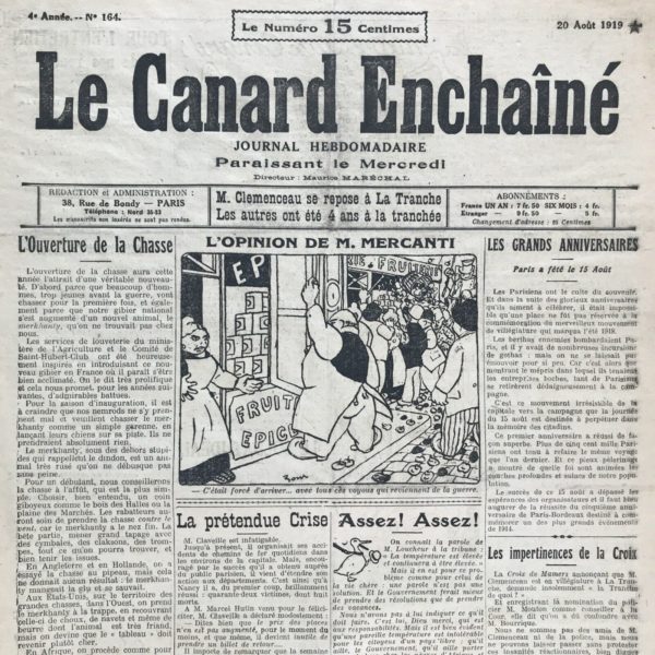 N° 164 du Canard Enchaîné -  20 Août 1919