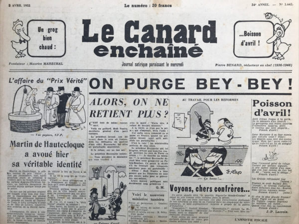 N° 1641 du Canard Enchaîné -  2 Avril 1952