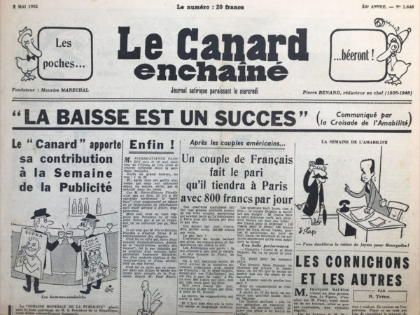 N° 1646 du Canard Enchaîné -  7 Mai 1952