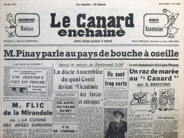 N° 1648 du Canard Enchaîné -  21 Mai 1952