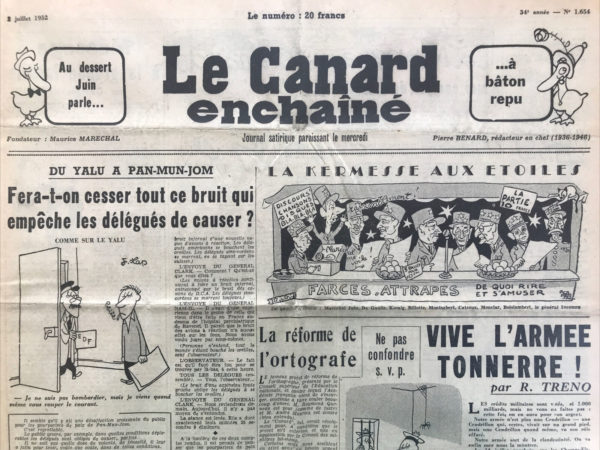 N° 1654 du Canard Enchaîné -  2 Juillet 1952