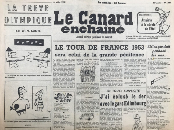N° 1657 du Canard Enchaîné -  23 Juillet 1952