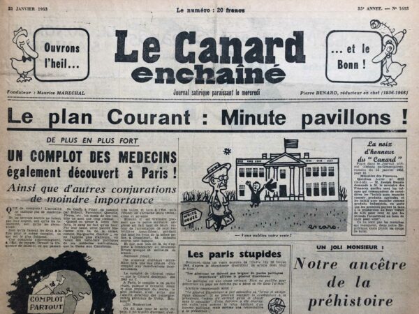 N° 1683 du Canard Enchaîné -  21 Janvier 1953