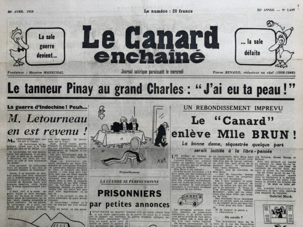 N° 1697 du Canard Enchaîné -  29 Avril 1953