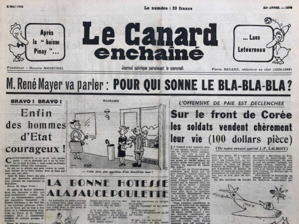 N° 1698 du Canard Enchaîné -  6 Mai 1953