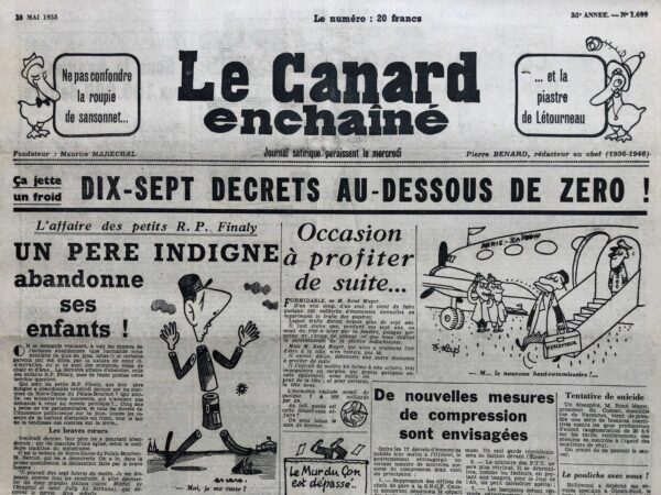 N° 1699 du Canard Enchaîné -  13 Mai 1953