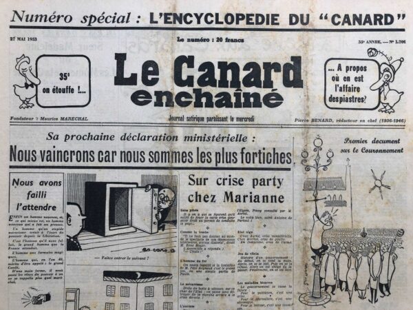 N° 1701 du Canard Enchaîné -  27 Mai 1953