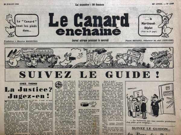 N° 1709 du Canard Enchaîné -  22 Juillet 1953
