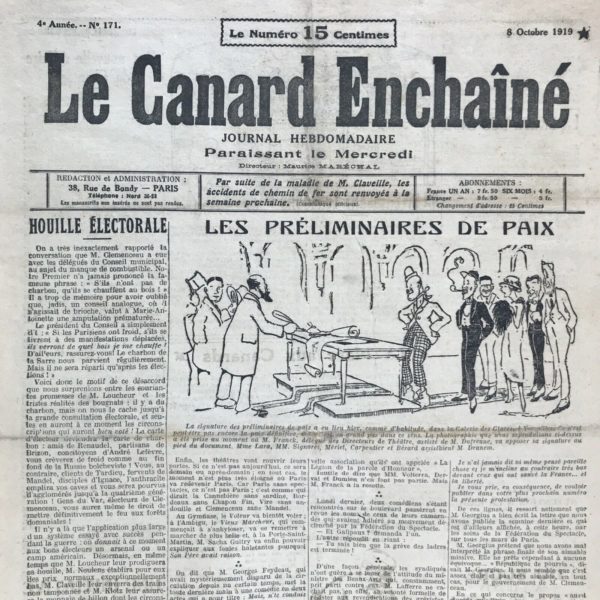 N° 171 du Canard Enchaîné -  8 Octobre 1919