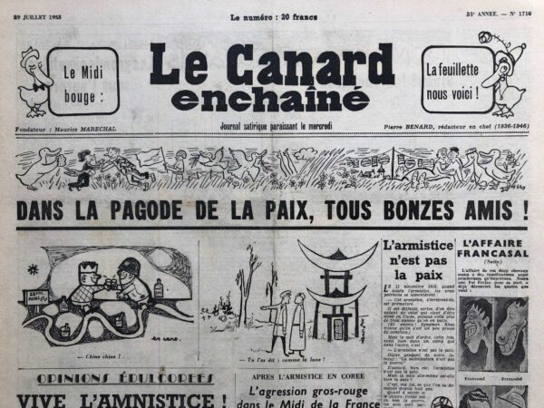 N° 1710 du Canard Enchaîné -  29 Juillet 1953