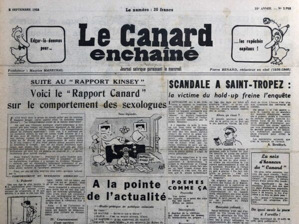 N° 1715 du Canard Enchaîné -  2 Septembre 1953