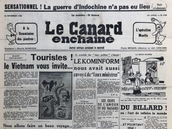 N° 1725 du Canard Enchaîné -  11 Novembre 1953